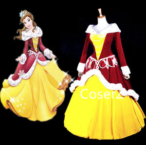 Custom-made Beauty and the Beast Princess Belle Christmas Costume Bell CoserZ Custom-made Beauty and the Beast Princess Belle Christmas Costume Bell CoserZ