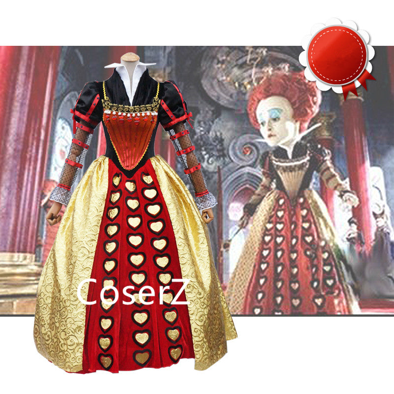 Movie Alice in Wonderland The Queen of Hearts Costume, Red Queen Costu – CoserZ