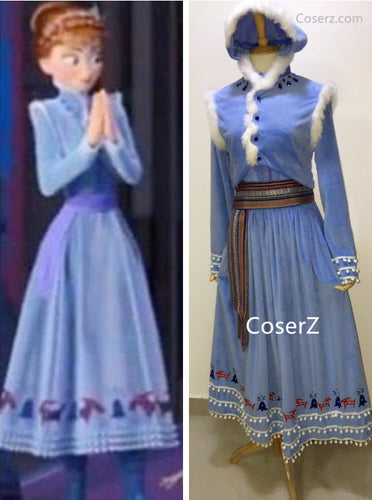 Custom Olaf's Frozen Adventure Anna Dress, Anna Costume, Anna Cosplay Costume