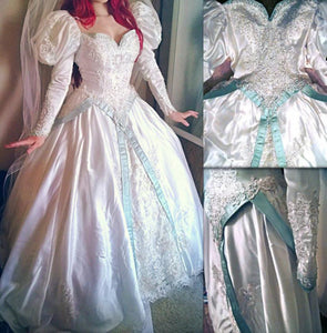Ariel Little Mermaid Wedding Dress, Princess Ariel Wedding Dress Cosplay Costume