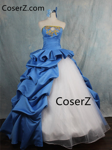 Fate Zero Saber Cosplay 10th Anniversary Artoria Pendragon Cosplay Dress Costume Dress+Gloves+Headdress