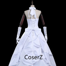 Fate Zero Artoria Wedding Dress 10th Anniversary Artoria Cosplay Costume Dress+Gloves+Headdress