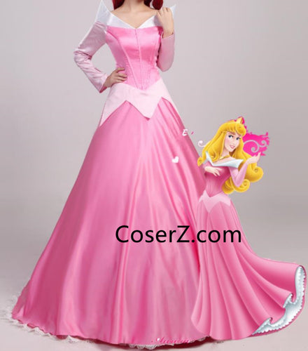 Princess Aurora Pink Dress, Sleeping Beauty Pink Aurora Dress Cosplay Costume