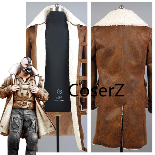 Custom Movie Batman Bane Dorrance Costume Leather Trench Coat