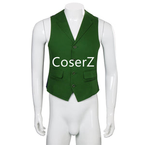 Batman Dark Knight Rise Joker Cosplay Costume Shirt + Green Vest + Tie