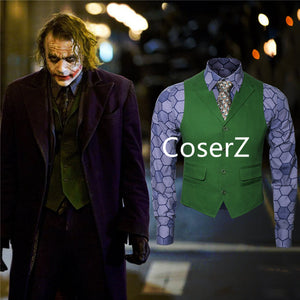 Batman Dark Knight Rise Joker Cosplay Costume Shirt + Green Vest + Tie