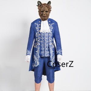 2017 Movie Beauty and the Beast Costume Beast Cosplay Blue Outfit Adult