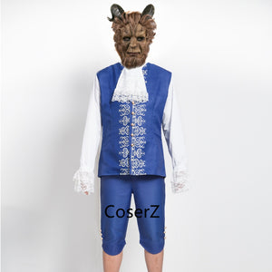2017 Movie Beauty and the Beast Costume Beast Cosplay Blue Outfit Adult