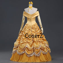 Belle Dress, Beauty and The Beast Dress Princess Prom Ball Gown without Cloak