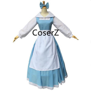 Custom Belle Blue Dress, Beauty and The Beast Princess Belle Cosplay Costume