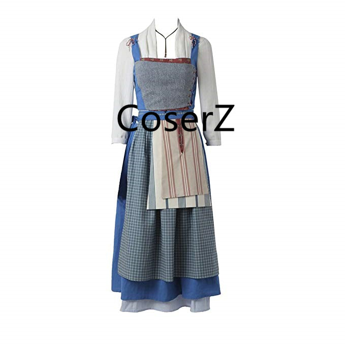 Custom Beauty and the Beast 2017 Belle Daily Dress, Belle Dailey Cosplay Costume for Adult