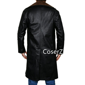 Blade Runner 2049 Officer K Trench Cosplay Costume, Ryan Gosling Jacket Long Leather Coat