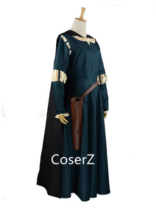 Brave Princess Dress Merida Costume, Merida Dress with Cape