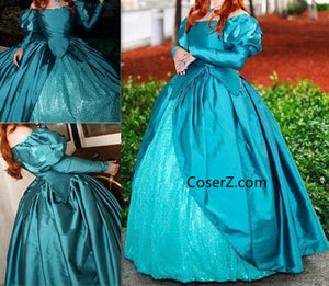 Princess Ariel Green Dress Adult Ariel Costume for Women CoserZ Princess Ariel Green Dress Adult Ariel Costume for Women CoserZ