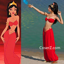 Princess Jasmine Red Outfit - Custom Red Jasmine Costume Adult