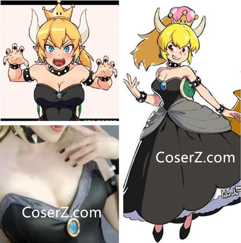Bowser Bowsette Costume Princess Bowsette Dress Cosplay Halloween Costume