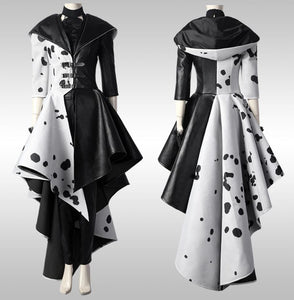 Cruella Deville Costume Adult, Cruella Costume, Cruella de Vil Costume Fur Coat Full Outfits 2021 Film