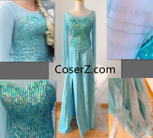 DS16 Deluxe Princess Elsa Dress Elsa Cosplay Costume Park Version for Adult for Girls