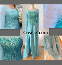 DS16 Deluxe Princess Elsa Dress Elsa Cosplay Costume Park Version for Adult for Girls