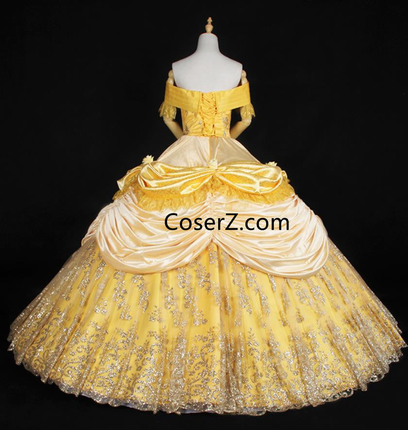 Deluxe Beauty and the Beast Belle Costume, Princess Belle Dress Cospla CoserZ Deluxe Beauty and the Beast Belle Costume, Princess Belle Dress Cospla CoserZ