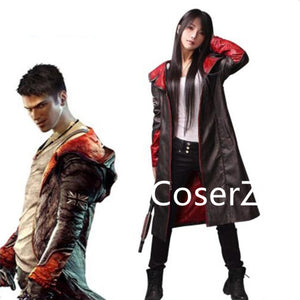 DMC Devil May Cry 5 Dante Cosplay Coat - Red Leather Trench Coat