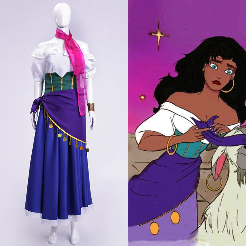 Esmeralda Dress, Princess Esmeralda Costume, Esmeralda Cosplay Halloween Costume