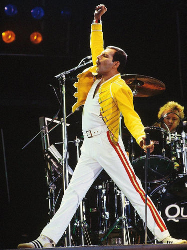 Freddie Mercury Costume Outfits Yellow Jacket Shirt & Pants