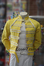 Freddie Mercury Costume Outfits Yellow Jacket Shirt & Pants