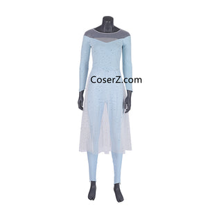 Frozen 2 Elsa Dress Blue Elsa Outfit for Adult Cosplay Costume ES021