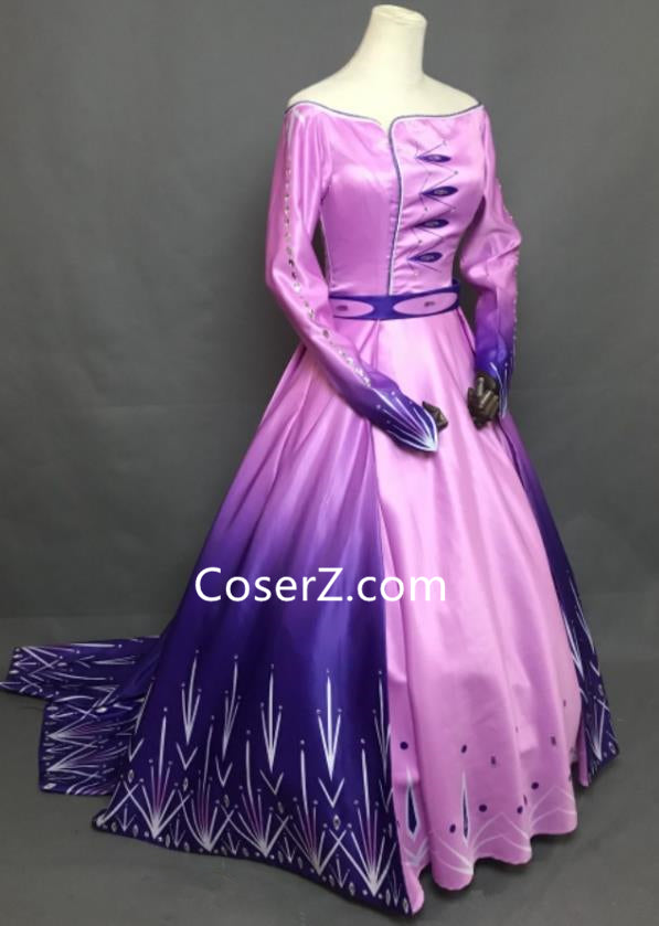 Frozen 2 Act 1 Elsa Costume Elsa Holiday Purple Dress Outfit – CoserZ