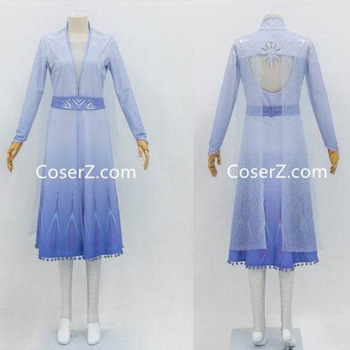 Frozen 2 Elsa Outfit, Blue Elsa Frozen 2 Costume New Dress for Cheap