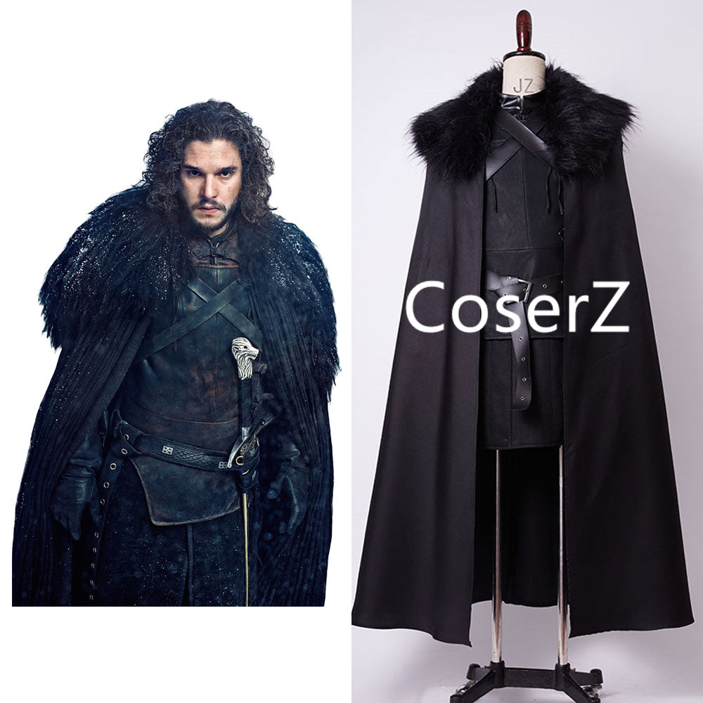 Game of Thrones Jon Snow Costume Halloween Cosplay Costume For Men Full Sets