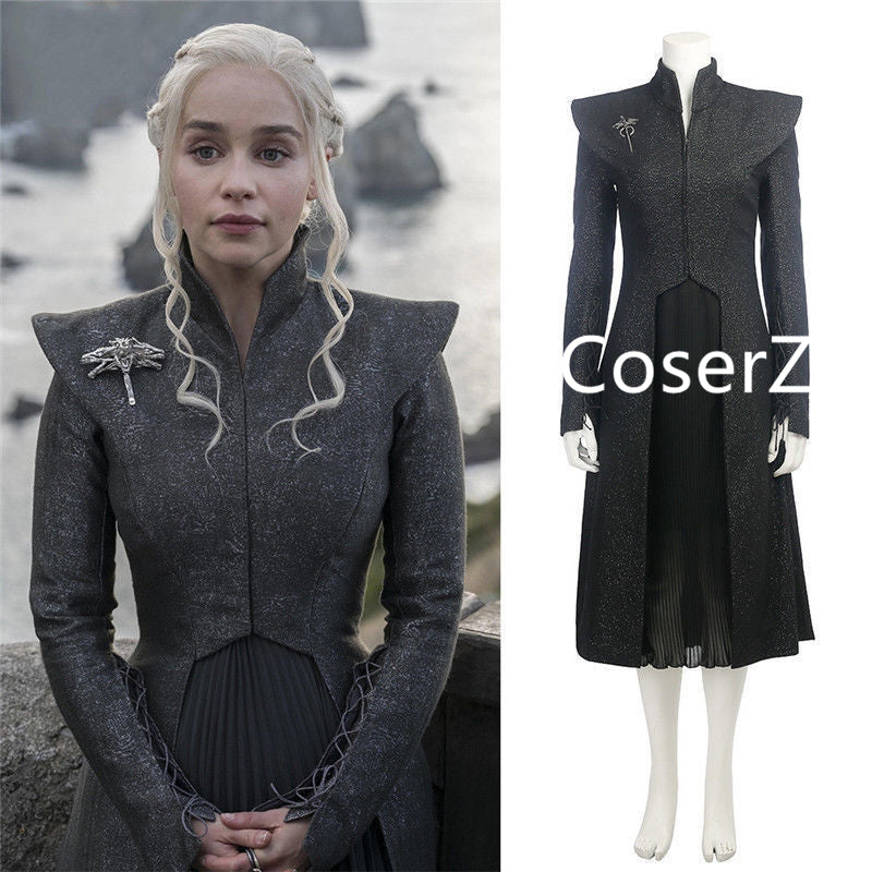 Game of Thrones Season 7 Daenerys Targaryen Cosplay Costume Adult Mother of Dragons Halloween Dress