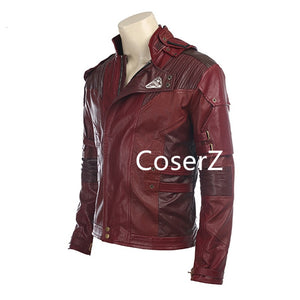 Star Lord Leather Jacket short Cosplay Halloween Costume, Guardians of the Galaxy 2 Star Lord Costume