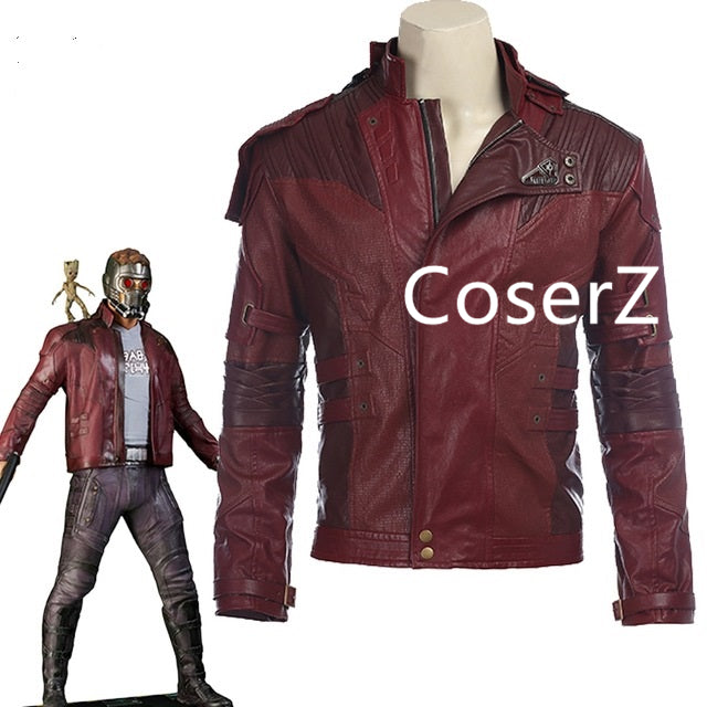 Star Lord Leather Jacket short Cosplay Halloween Costume, Guardians of the Galaxy 2 Star Lord Costume