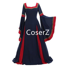 Custom Guinevere Navy Blue Bordeaux Victorian Women Dress Costume
