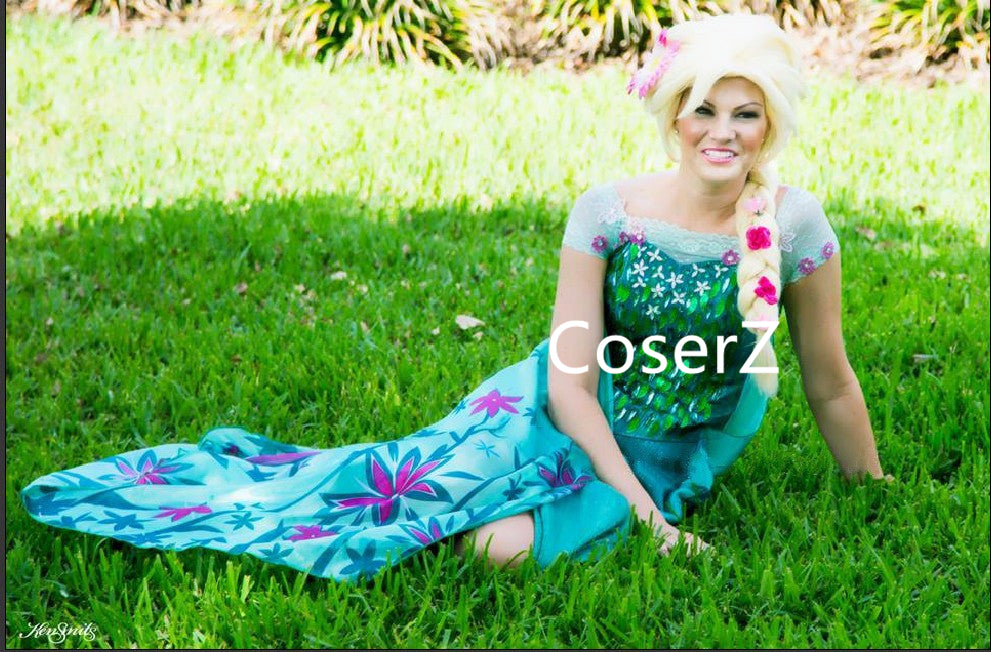 Elsa Birthday Dress, Elsa's Spring Dress – CoserZ Elsa Birthday Dress, Elsa's Spring Dress – CoserZ