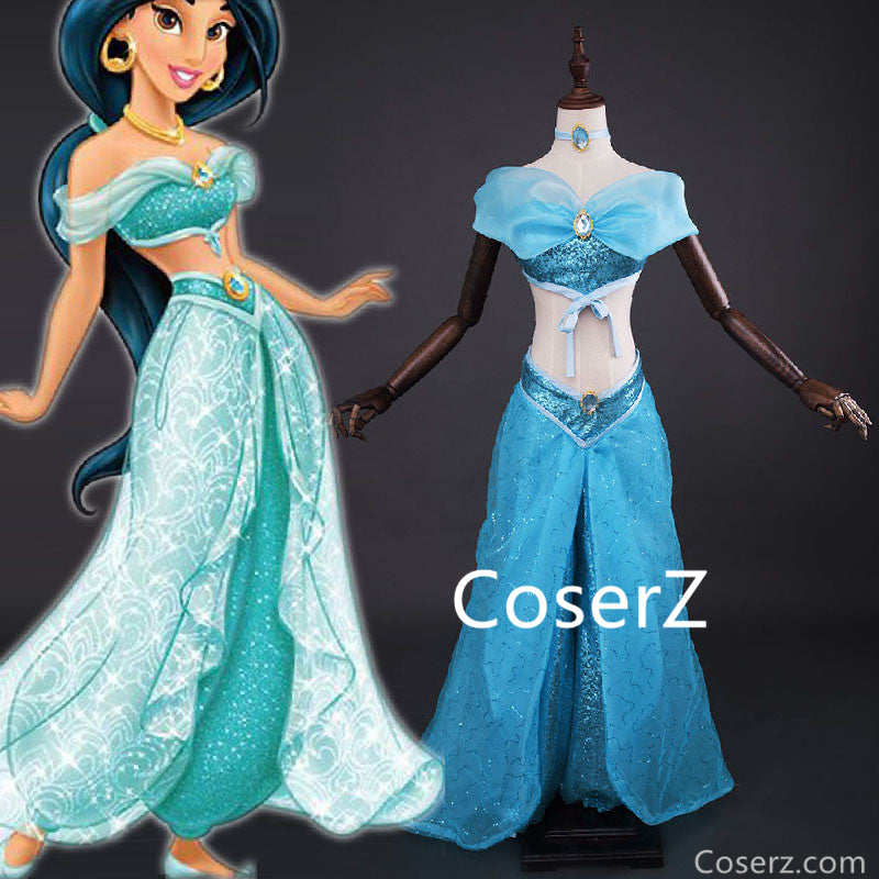 princess jasmine in dress Posh Peanut Baby Girl's Disney Velour Bodysuit Blue, 18-24 mo, Polyester/Spandex Product Specifications Aladdin Lamp Princess Jasmine costume,