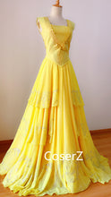 Beauty and the Beast Movie Princess Belle Costume, Belle Dress Halloween Costume for Adults DB16