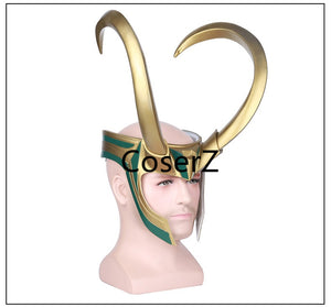 Loki Helmet, Thor Loki Cosplay Golden Full Head Helmet