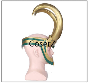 Loki Helmet, Thor Loki Cosplay Golden Full Head Helmet