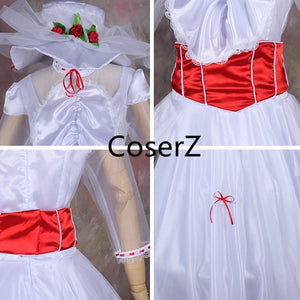 Mary Poppins Cosplay Costume, Mary Costume, Mary Dress Cosplay Costume
