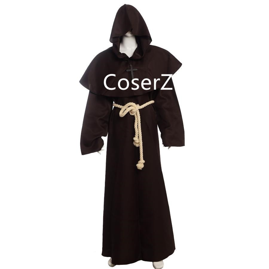 Cowled Robe Medieval Friar Costume Vintage Renaissance Priest Monk Cowl Robes Cosp ...