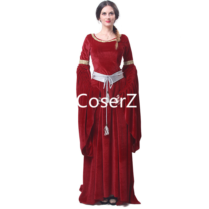 Medieval Renaissance Victorian Evening Dresses Medieval Renaissance Costume Ball Gown Red Blue