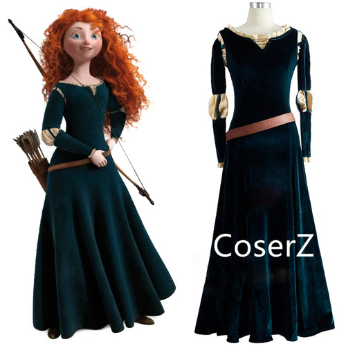 Movie Brave Cosplay Princess Merida Cosplay Costume Merida Dress