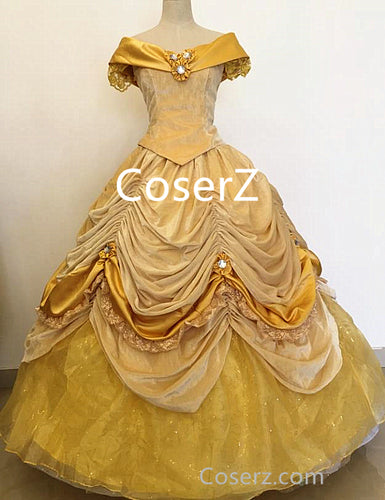 BE529 Beauty and the Beast Belle Dress, Princess Belle Cosplay Halloween Costume