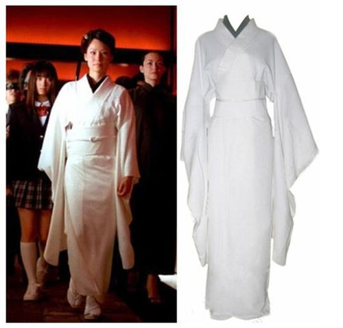 Kill Bill O-Ren Ishii Cosplay Costume White Kimono Uniform