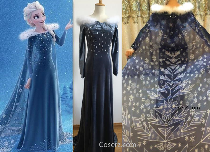 Olaf's Frozen Adventure Elsa Dress + Long Cape 200cm