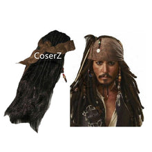 Pirates Caribbean Jack Sparrow Cosplay Wig Costume Accessories Wig Beards Sets