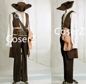Pirates of the Caribbean Captain Jack Sparrow Cosplay Costume